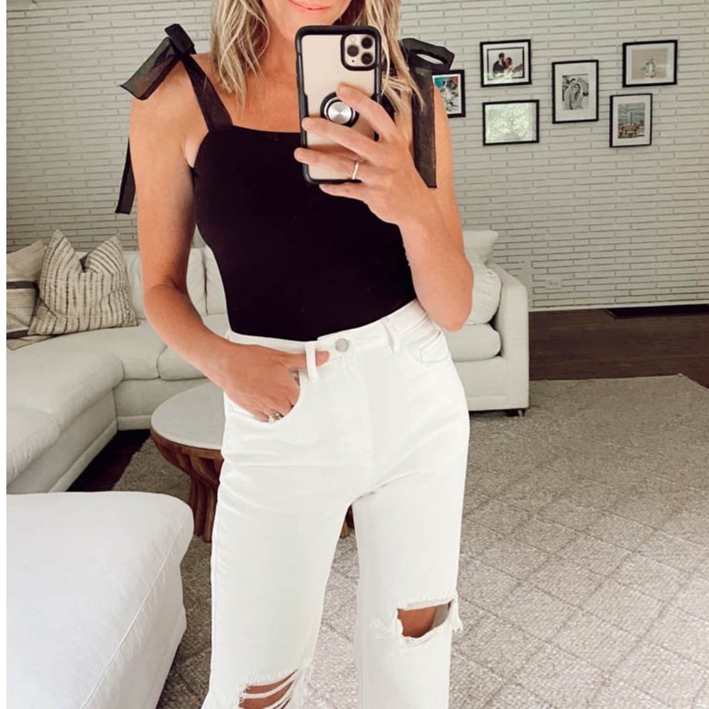 Black bodysuit with bows